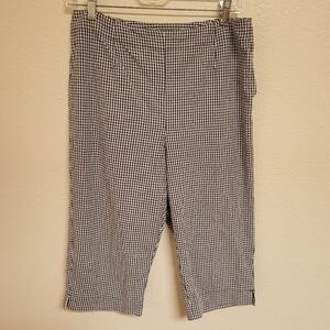 Charter Club Blue and White Gingham Crop Pants